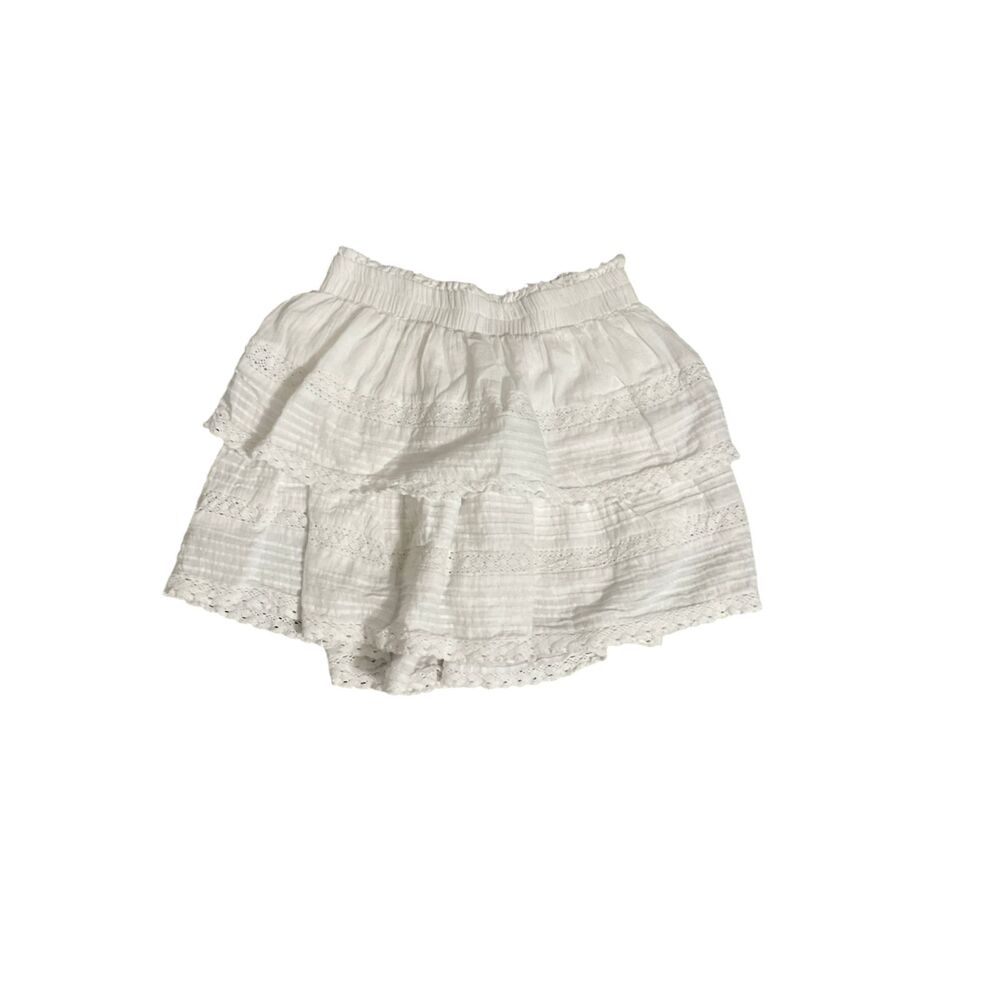 Day + Moon White Cotton Ruffle Mini Skirt - Picture 2 of 6
